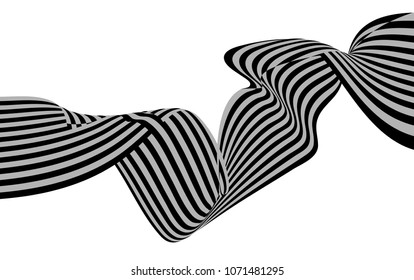 optical art wave abstract background black and white