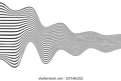 Optical Art Wave Abstract Background Black And White