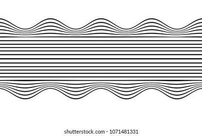 optical art wave abstract background black and white