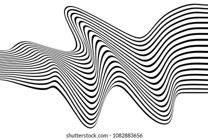 Optical Art Wave Abstract Background Black Stock Vector (Royalty Free ...