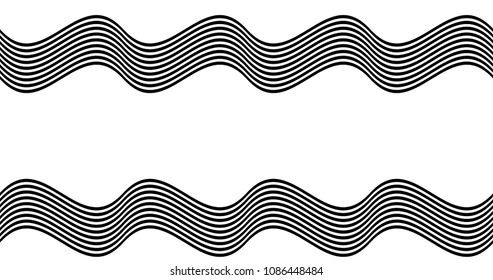 optical art wave abstract background black and white
