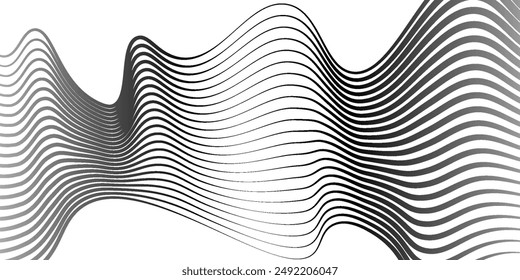 optical art wave abstract background black and white