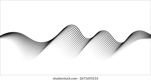 Fondo abstracto de la onda del arte óptico blanco y negro