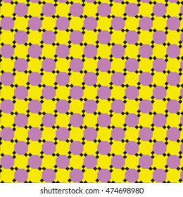 Optical Art Of A Wave Of Squares. Black, Yellow, Purpure Colours. Vector illustration.
