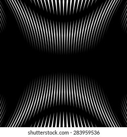 Optical background with monochrome geometric lines. Moire pattern, trance effect. 