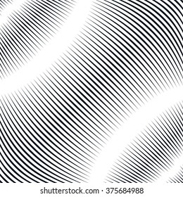 Optical background with monochrome geometric lines. Moire pattern, trance effect. 