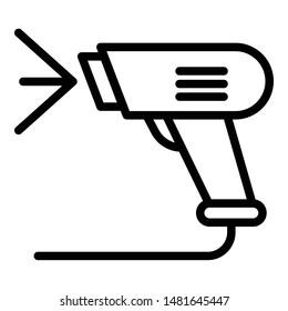 Optical barcode scanner icon. Outline optical barcode scanner vector icon for web design isolated on white background