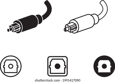 Optical cable audio icon, vector illustration