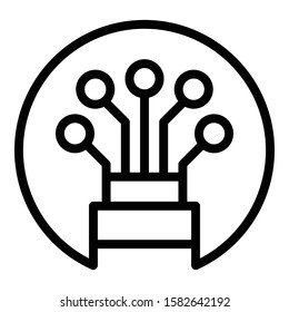 Optical cable in a circle icon. Outline optical cable in a circle vector icon for web design isolated on white background