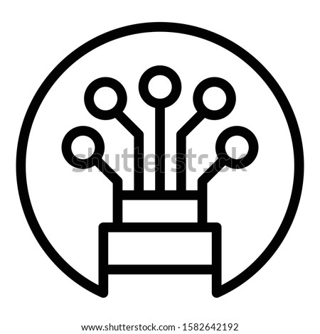 Optical cable in a circle icon. Outline optical cable in a circle vector icon for web design isolated on white background