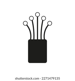 Optical cable icon. Computer technology concept. Digital data. Internet communication. Vector illustration.