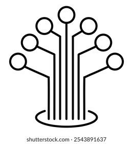 Icono de cable óptico. Conceptual de red. Icono de cable de fibra óptica aislado sobre fondo blanco. Plantilla de Vector de valores, Ilustración vectorial digital de Internet.