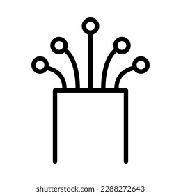 Icono de cable óptico, red web de cable de información tecnológica, ilustración de vector de internet digital.