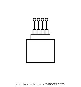 Optisches Kabel-Symbol. Drahtsymbol - Vektorgrafik. 