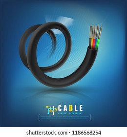 Optical cable for network conceptual.