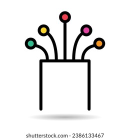 Optical cable shadow icon, technology information wire web network, digital internet vector illustration .