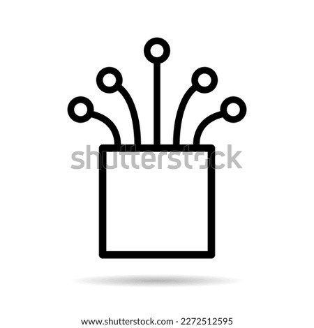 Optical cable shadow icon, technology information wire web network, digital internet vector illustration .
