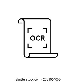 Optical Character Recognition Icon. Simple Outline Style. OCR, Text, Image, Type, Machine, Encoded, Digital, Document Scan Symbol Concept. Vector Illustration Isolated On White Background. EPS 10