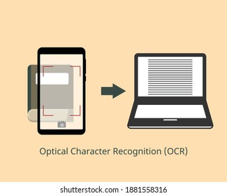 Optical Character Recognition (OCR) application from books vector