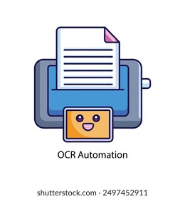 Optical Character Recognition (OCR) Automation Icon.