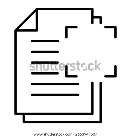 Optical Character Recognition Outline Icon Vector Illustration