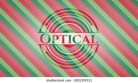 emblema del estilo navideño óptico. Ilustración vectorial. Detallado. 