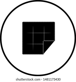 optical cleaning cloth for glasses and electronic device screens symbol