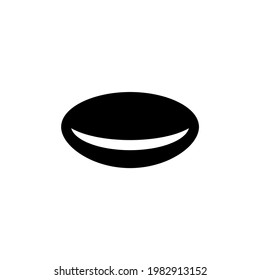 Optical Contact Eye Lens, Ophthalmology. Flat Vector Icon illustration. Simple black symbol on white background. Optical Contact Eye Lens sign design template for web and mobile UI element.