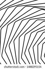 Optical contrast abstract background with distorted lines. Black and white striped psychedelic background. Abstract vector illustration. You can use for design covers, postcards, posters.