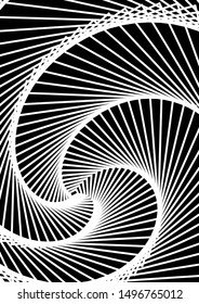 Optical contrast abstract background with distorted lines. Black and white striped psychedelic background. Abstract vector illustration. You can use for design covers, postcards, posters.