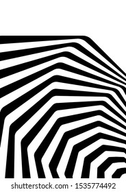 Optical contrast abstract background with distorted lines. Black and white striped psychedelic background. Abstract vector illustration. You can use for design covers, postcards, posters.