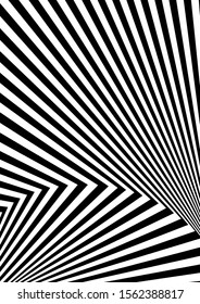 Optical contrast abstract background with distorted lines. Black and white striped psychedelic background. Abstract vector illustration. You can use for design covers, postcards, posters.