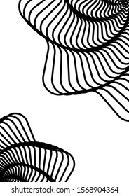 Optical contrast abstract background with distorted lines. Black and white striped psychedelic background. Abstract vector illustration. You can use for design covers, postcards, posters.