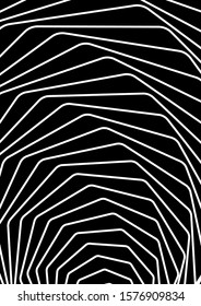 Optical contrast abstract background with distorted lines. Black and white striped psychedelic background. Abstract vector illustration. You can use for design covers, postcards, posters.