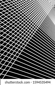 Optical contrast abstract background with distorted lines. Black and white striped psychedelic background. Abstract vector illustration. You can use for design covers, postcards, posters.