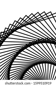 Optical contrast abstract background with distorted lines. Black and white striped psychedelic background. Abstract vector illustration. You can use for design covers, postcards, posters.