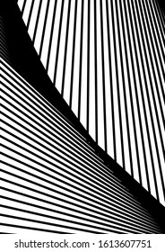 Optical contrast abstract background with distorted lines. Black and white striped psychedelic background. Abstract vector illustration. You can use for design covers, postcards, posters.