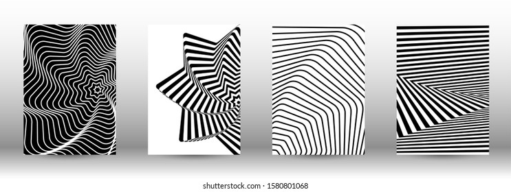 Optical Contrast Set Abstract Patterns Distorted Stock Vector (Royalty ...