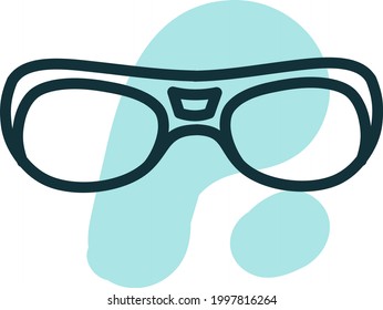 Gafas ópticas geniales, ilustración, sobre fondo blanco.