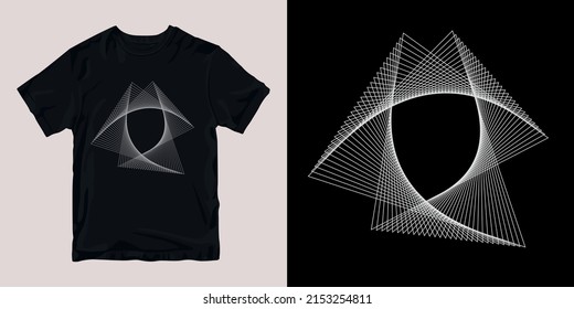 optical design t-shirt stylish and clothing printable trendy tshirt design. print, industrial products. global swatch.