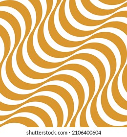 Optical Diagonal Wavy Stripes Seamless Vector Pattern Stylish Trendy Colors Monochrome Mustard Yellow White