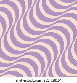 Optical Diagonal Wavy Stripes Seamless Vector Pattern Stylish Trendy Colors Monochrome Lilac Pastel Pink