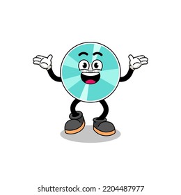 optical disc cartoon searching with happy gesture , character design