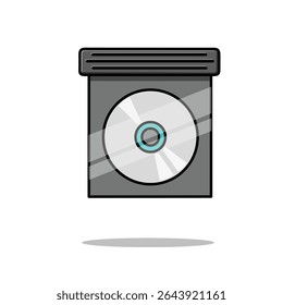 Optical Disc Drive with CD DVD Media Illustration