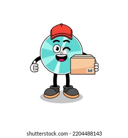 Optical Disc Mascot Cartoon As An Courier , Character Design