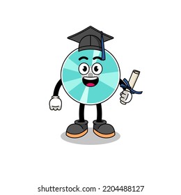 optical disc mascot with graduation pose , character design