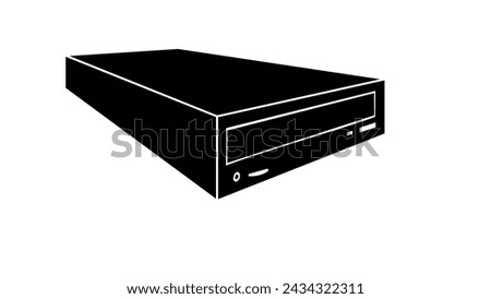  Optical Drive, black isolated silhouette