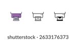Optical drive Icons thin line and glyph vector icon stock illustration