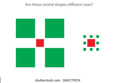 An optical Ebbinghaus illusion (also called a visual illusion) is an illusion caused by the visual system and characterized by a visual percept that arguably appears to differ from reality.