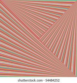 Optical effect with abstract colored stripes
